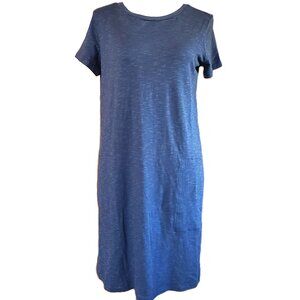 Toad & Co Windmere II Short Sleeve T-Shirt Dress Womens Sz XS Navy Blue Heather